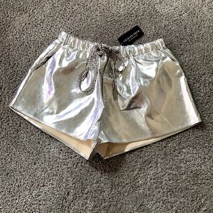 Silver Shinning Metallic Shorts